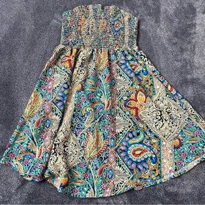 Colorful Strapless Paisley Dress Size Small